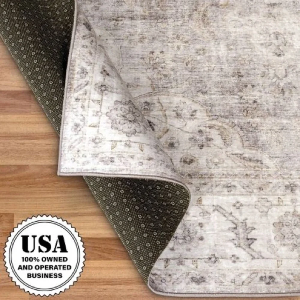 REALLIFE RUGS NWT Machine Washable Padded Joy Area Rug -Beige/Ivory -3x5 - Picture 3 of 10